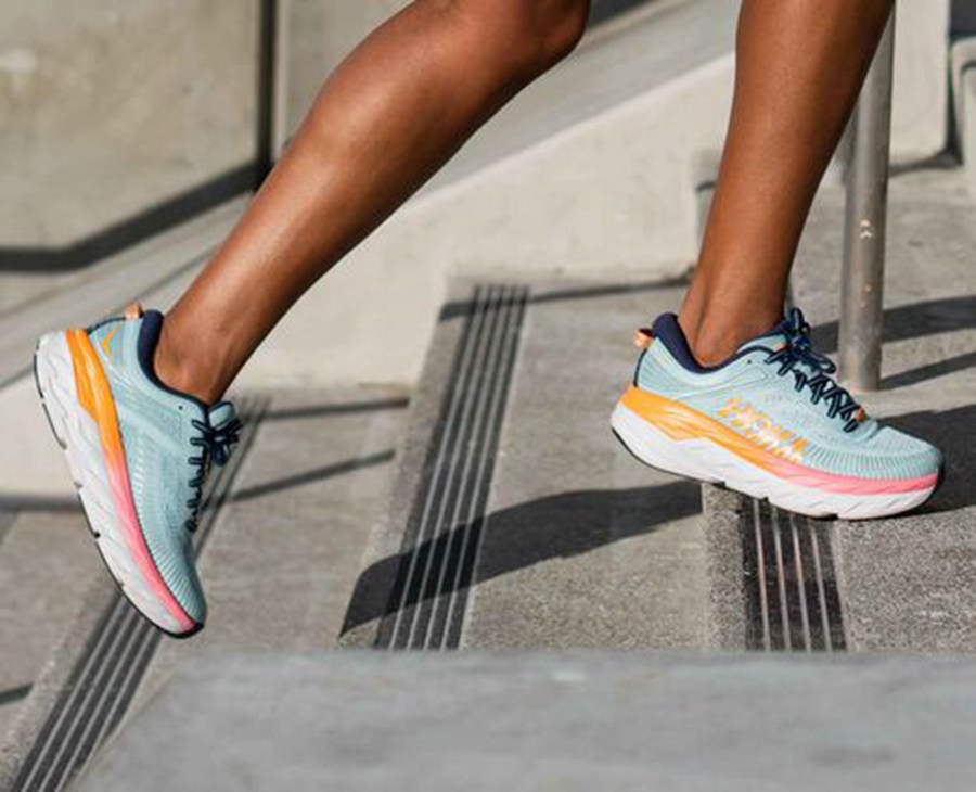 Hoka One One Hardloopschoenen Dames - Bondi 7 - Blauw - ES3016478